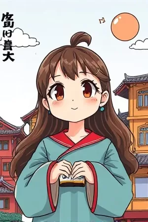 漫画《墨色长安》封面，水墨长街与灯笼